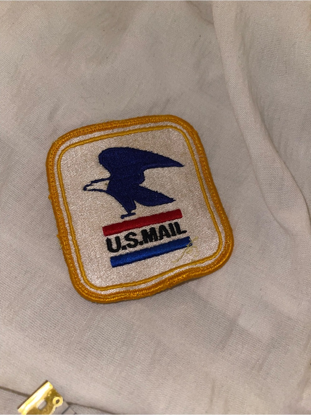 U.S. Mail Eagle Embroidered Patch - White, Gold, Black, Red, Blue USPS